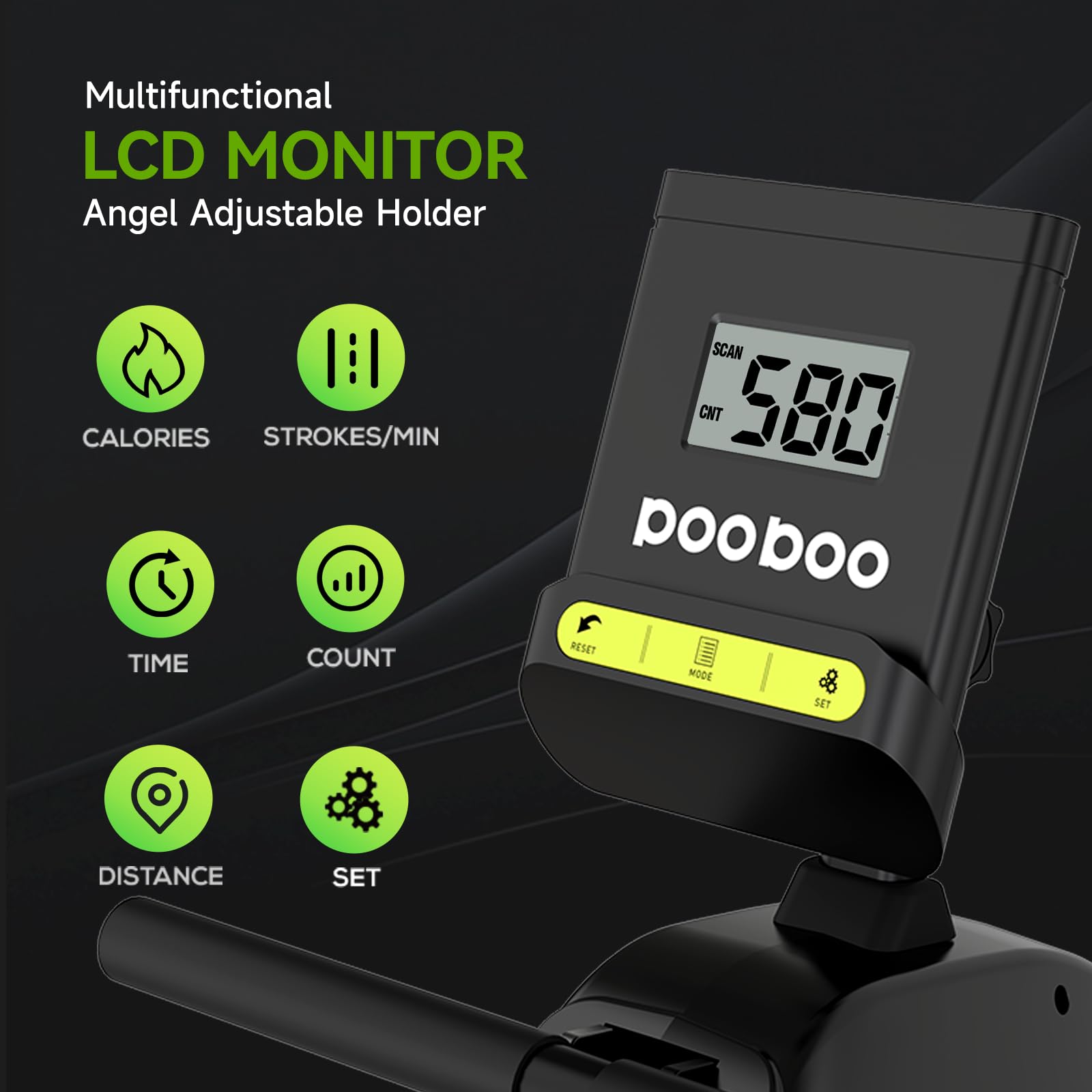 Snapklik.com : Pooboo Magnetic Rowing Machine 360 LB Weight Capacity ...