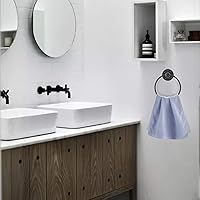 Vista 5 de HighFree Industrial Towel Ring, Farmhouse Pipe Hand Towel Holder, Matte Black Wall Mounted Bathroom Hardware, Rustic Towel Ring for Bathroom (1)