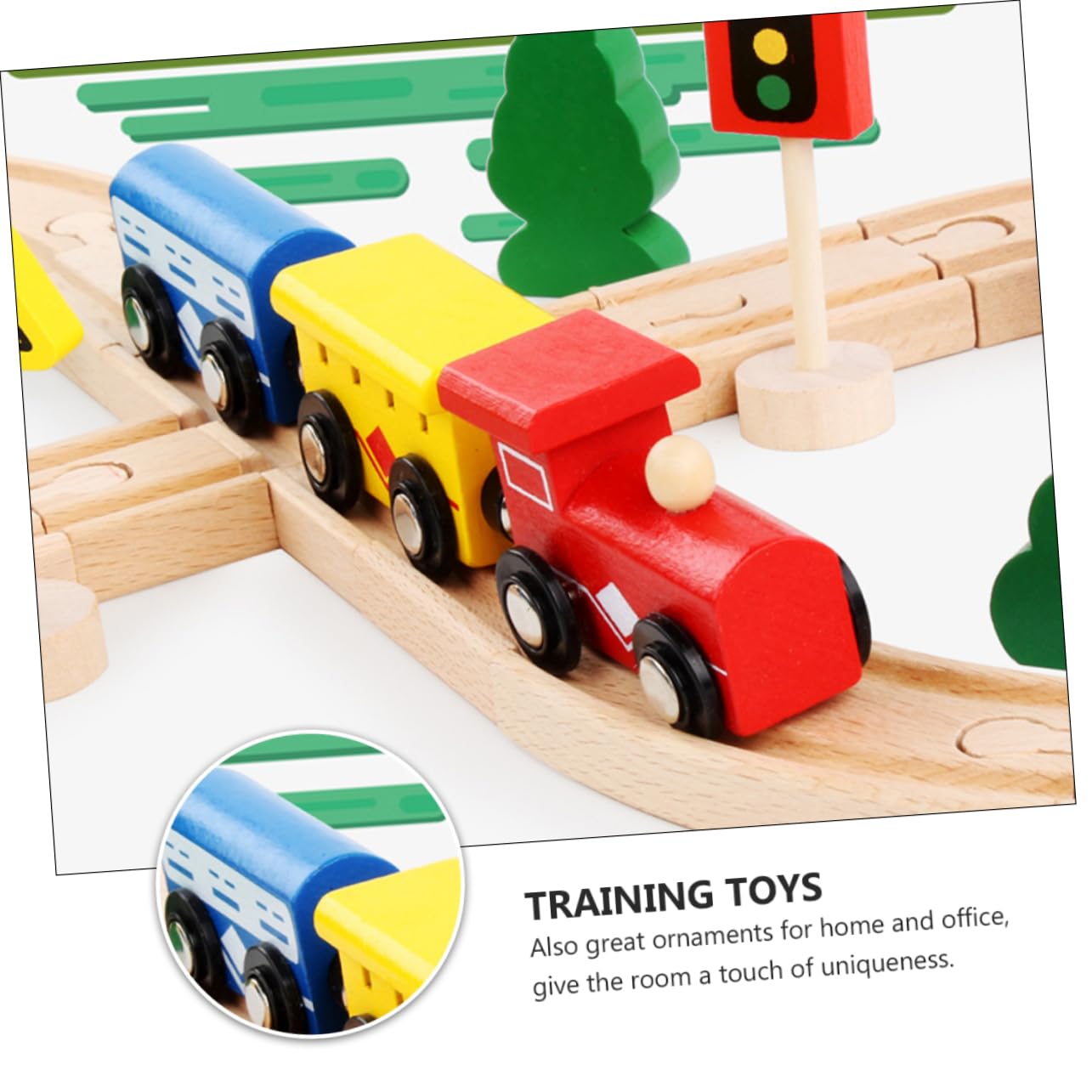 1 Set Di 32 Pezzi Puzzle Giocattoli in Legno Di Faggio Vagone Ferroviario Giocattoli Educativi Puzzle Per Bambini