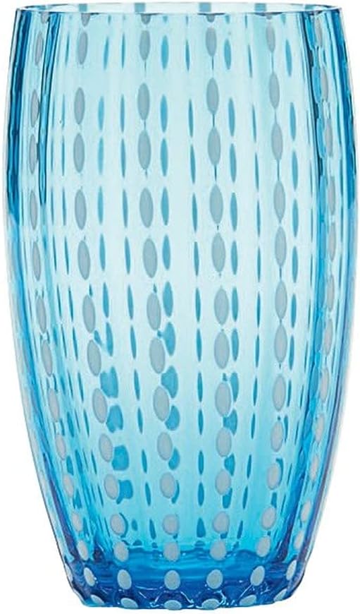 Zafferano Perle Set of 2 Beverage Glasses - Aquamarine
