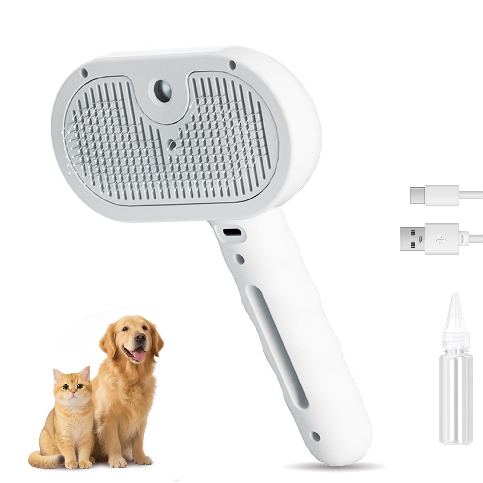 UBEIYI Dog Brush for Shedding Grooming, Comb with Mist Spray for Cat & Pets