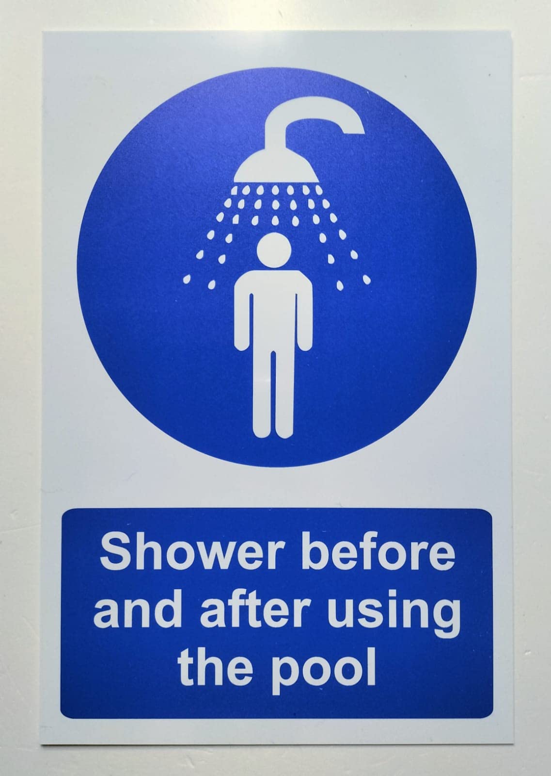 Shower Before and After Using The Pool Sign - 1mm Plastic sign (300mm x 200mm)