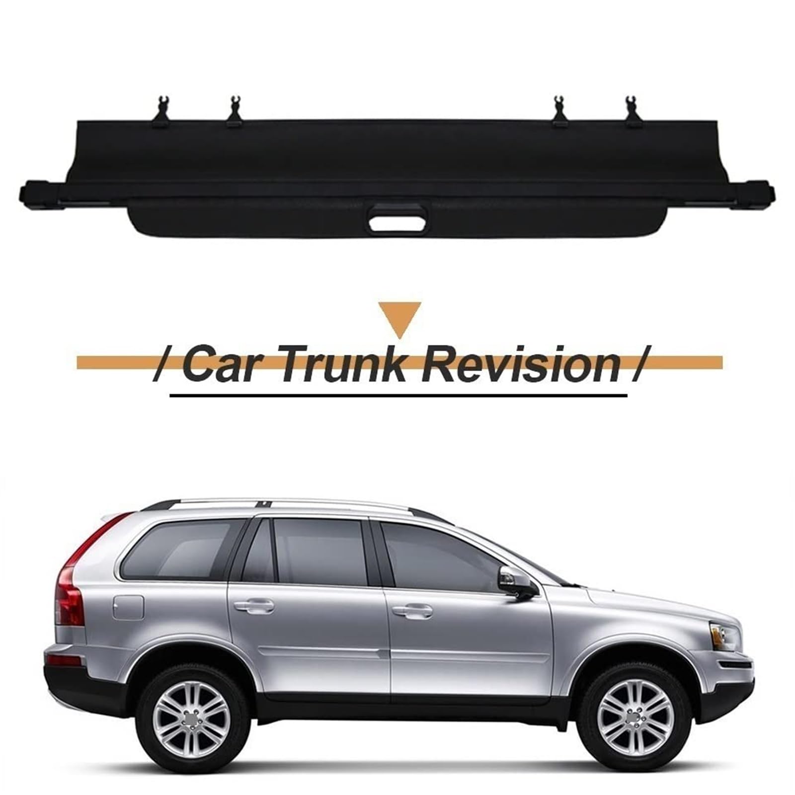 Cubierta retráctil for Estante de Paquetes de Maletero, for, Xc90 2006 2007 2008 2009 2010 2011 2012 2013 2014, Cortina espaciadora de bastidores Traseros Soporte para Maletero