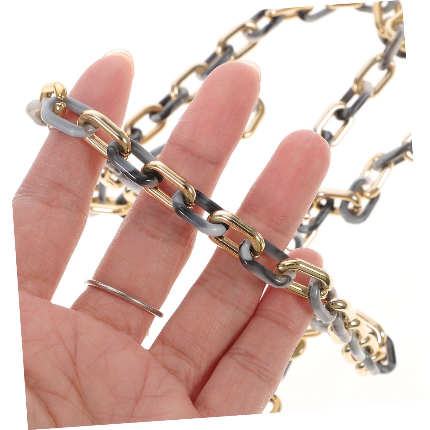 Gadpiparty 5 Pezzi Catene per Borse a Tracolla Collana Catena d'oro per La Creazione di Gioielli Fabbricazione Catena di Ricambio per Gioielli Fai da Te Braccialetto Catena Fai da Te Acrilico