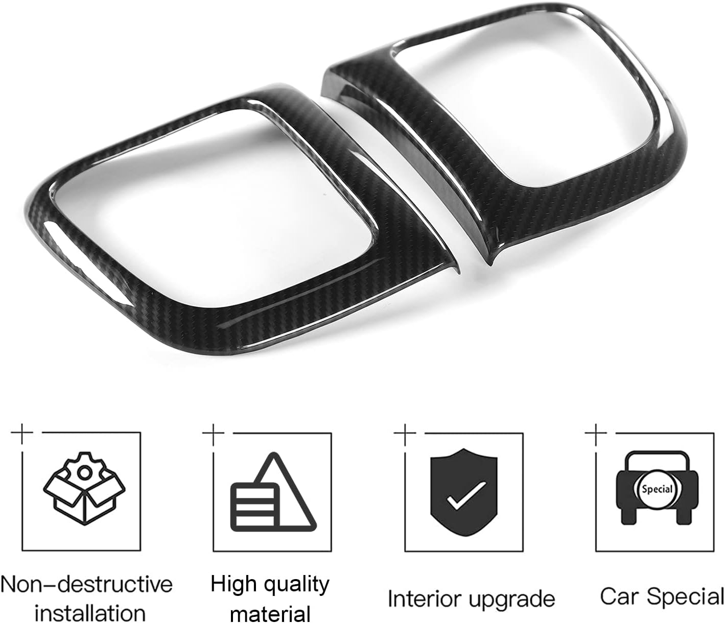CheroCar for Jeep Grand Cherokee Center Console Air Condition Vent Trim Interior Accessories for 2011-2020 Jeep Grand Cherokee (Carbon Fiber)
