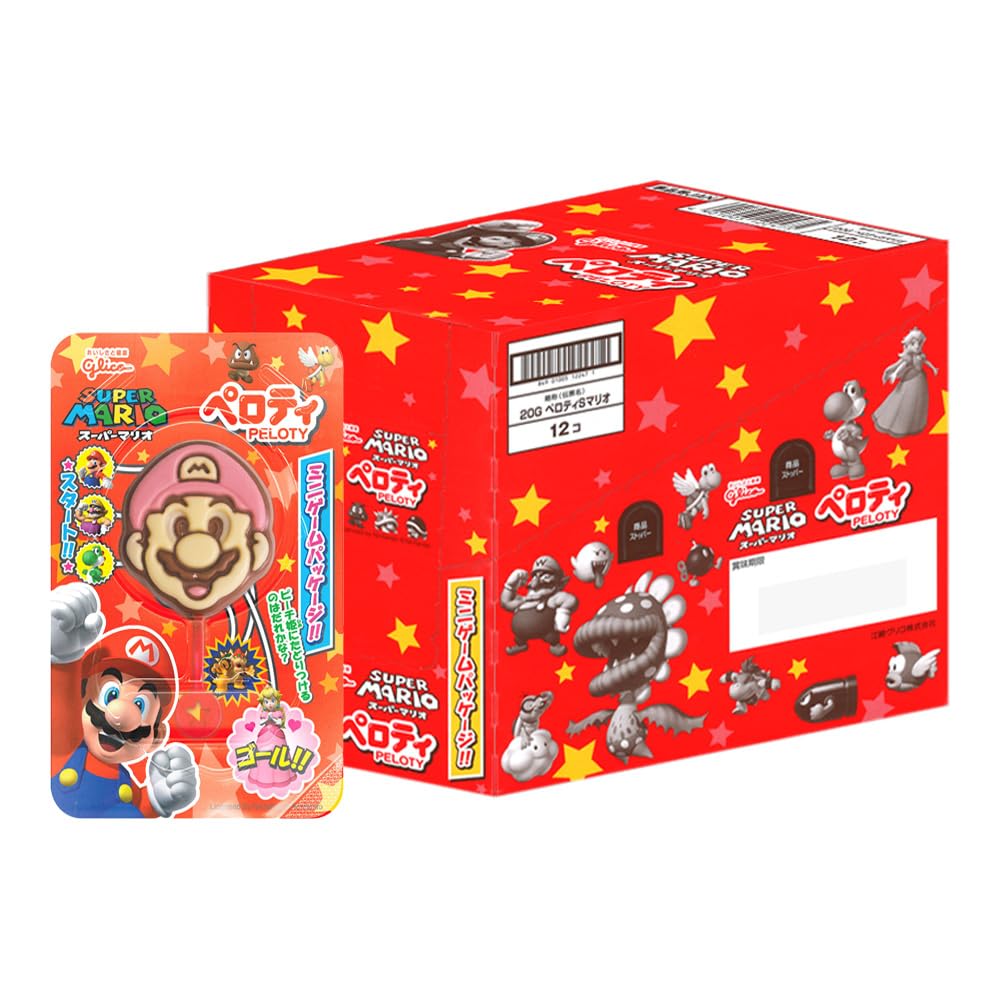 Glico Peloty Choco Super Mario 20g (Pack of 12)