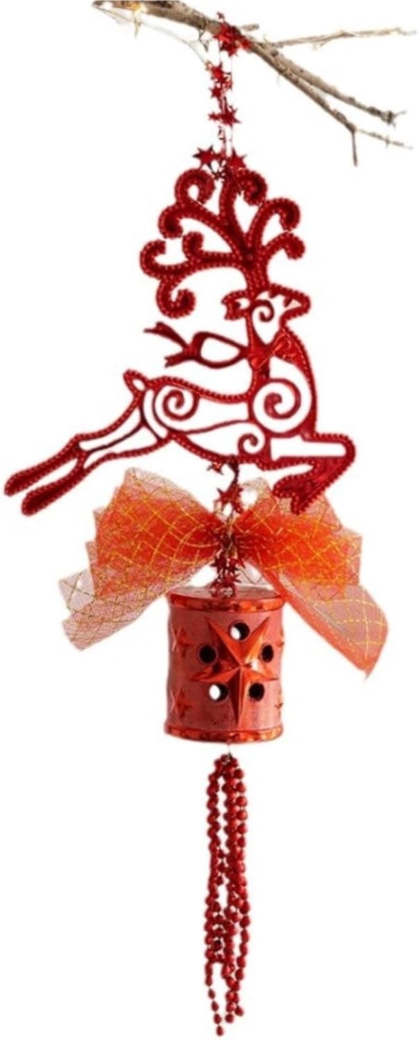 2Pcs Christmas Bells Modern Decorative Hanging for Outdoor Indoor Festival Decorations(Rosso)