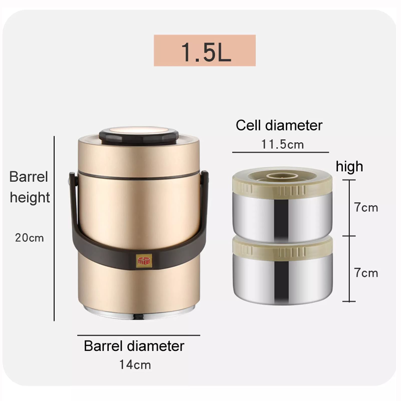 Contenitore Termico per Cibo,3 Strati Contenitore Termico per Alimenti Caldi in Acciaio Inossidabile,Impilabile Contenitore Porta Pranzo Bento Box per Ufficio Scolastico,Argento,1.5L
