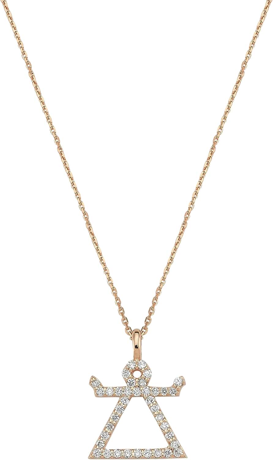 Bee Goddess Tanit 14k Rose Gold Necklace, KL28687