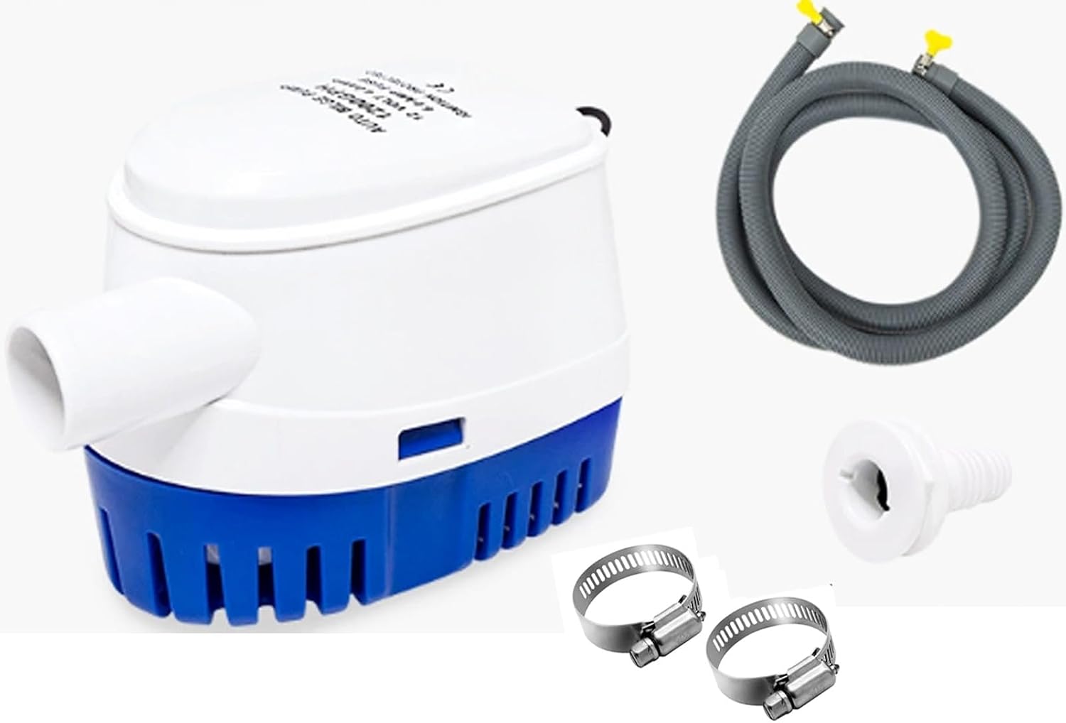 Submersible Bilge Pump 12v 1200gph Automatic Float Switch Marine Water Pump Kit 1-1/8"(29mm) Outlet Dia, Suitable for Yachts, Swimming Pools, Spas and Marine Drainage Pump