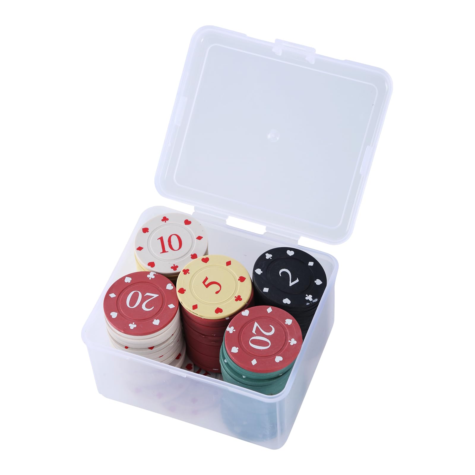JOKOTI 100Pcs Roulettes Game Bingo Chip Casinos Chip Learning Counters Small Chip with Storage Box Enduring