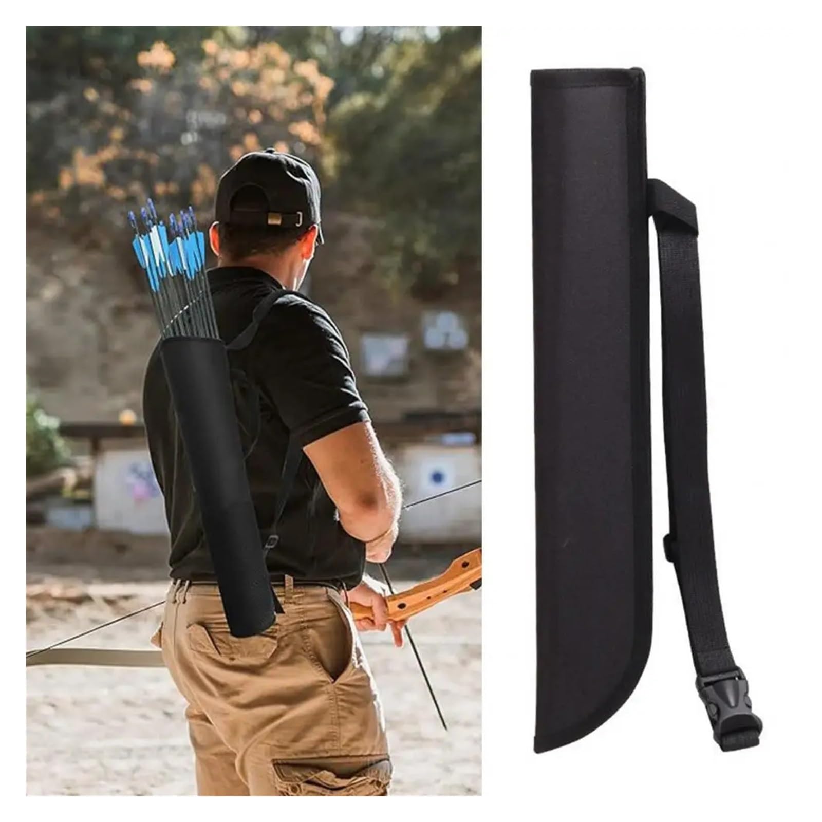 MRKU Borsa Porta frecce da tiro con L'Arco, Comoda e Regolabile, con Cintura in Vita, per Arco Compound, Arco ricurvo e Arco Lungo.