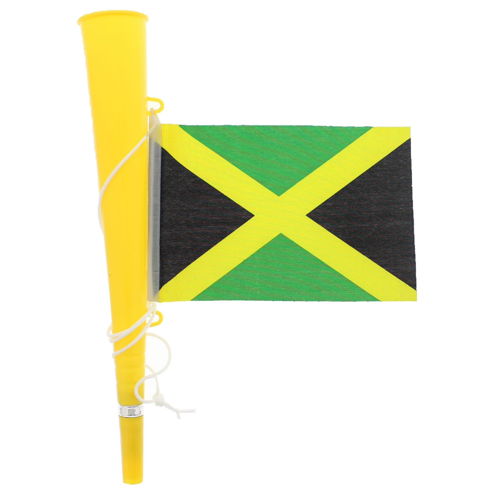 Zac's Alter Ego Unisex Yellow Woofer Horn With Jamaica Flag - Bright Loud Carnival Festival Party