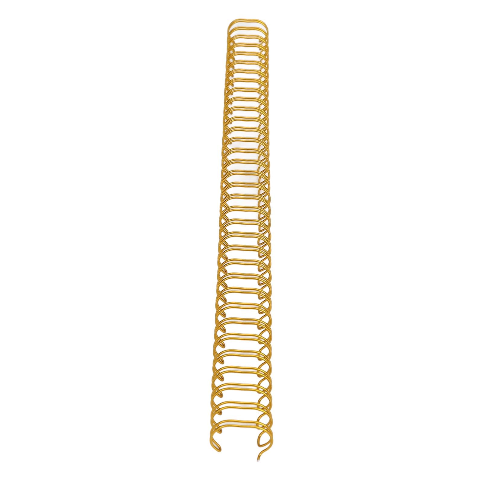 Generic 100 szt. Grzbiety Spiralne z Podwójnym Drutem do Organizowania Dokumentów - Trwałe Cewki o średnicy 14,3 Mm, Konstrukcja z 34 Pętlami, Idealne do Papieru A4 (GOLD)