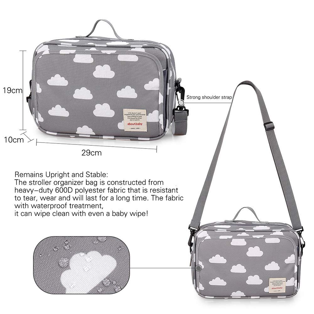 MEYTEILAY Baby Nappy Bag Small Portables Stroller Storage Bag Waterproof Hanging Diaper Bag for Baby Going Out(Clouds) - Image 4