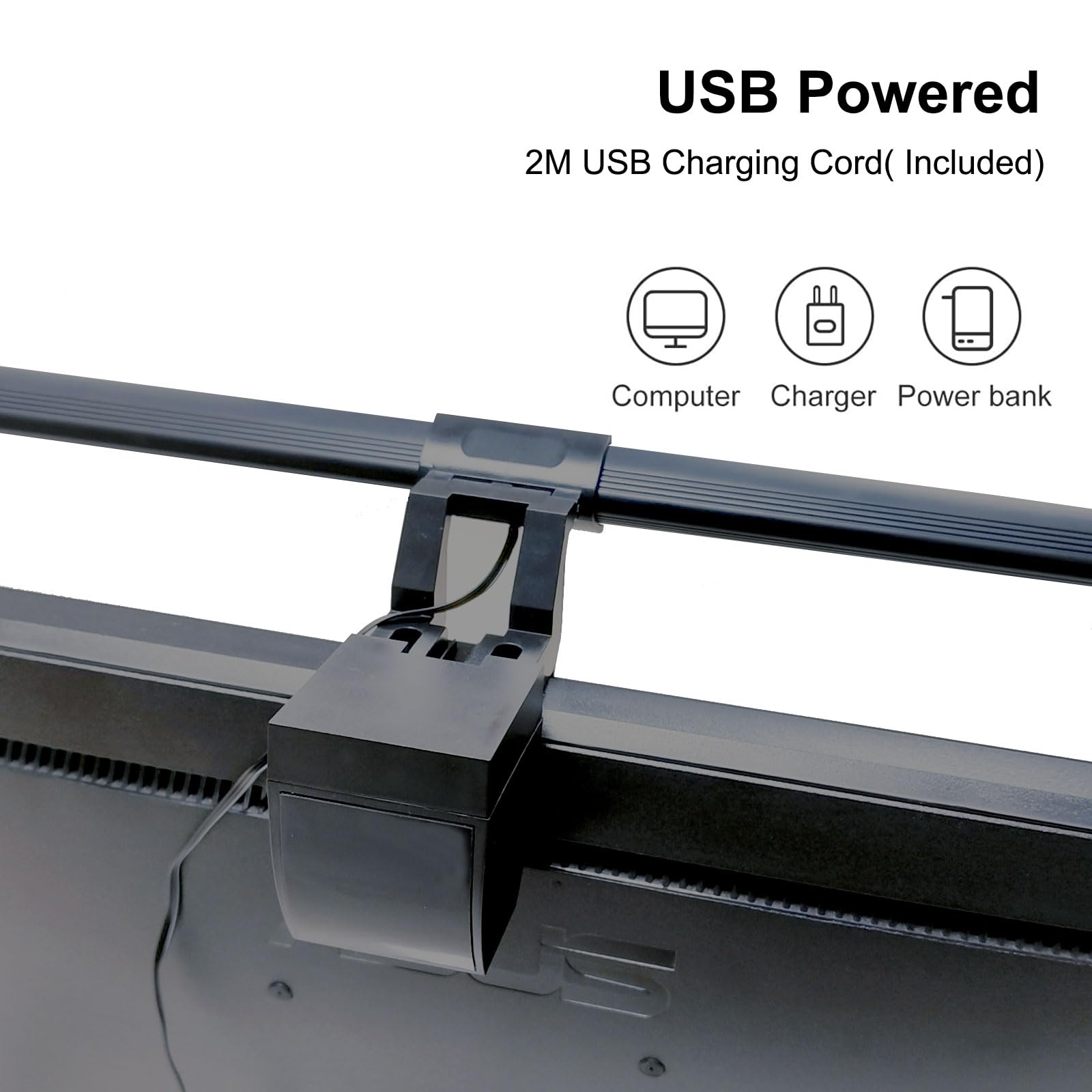 Wodgreat 40cm Lampada da Monitor Computer - per la cura degli occhi -LED Luce Monitor i - 3 modalità di luce x 10 livelli di luminosità -USB Lampada Schermo PC per la Casa e L'ufficio - Nero
