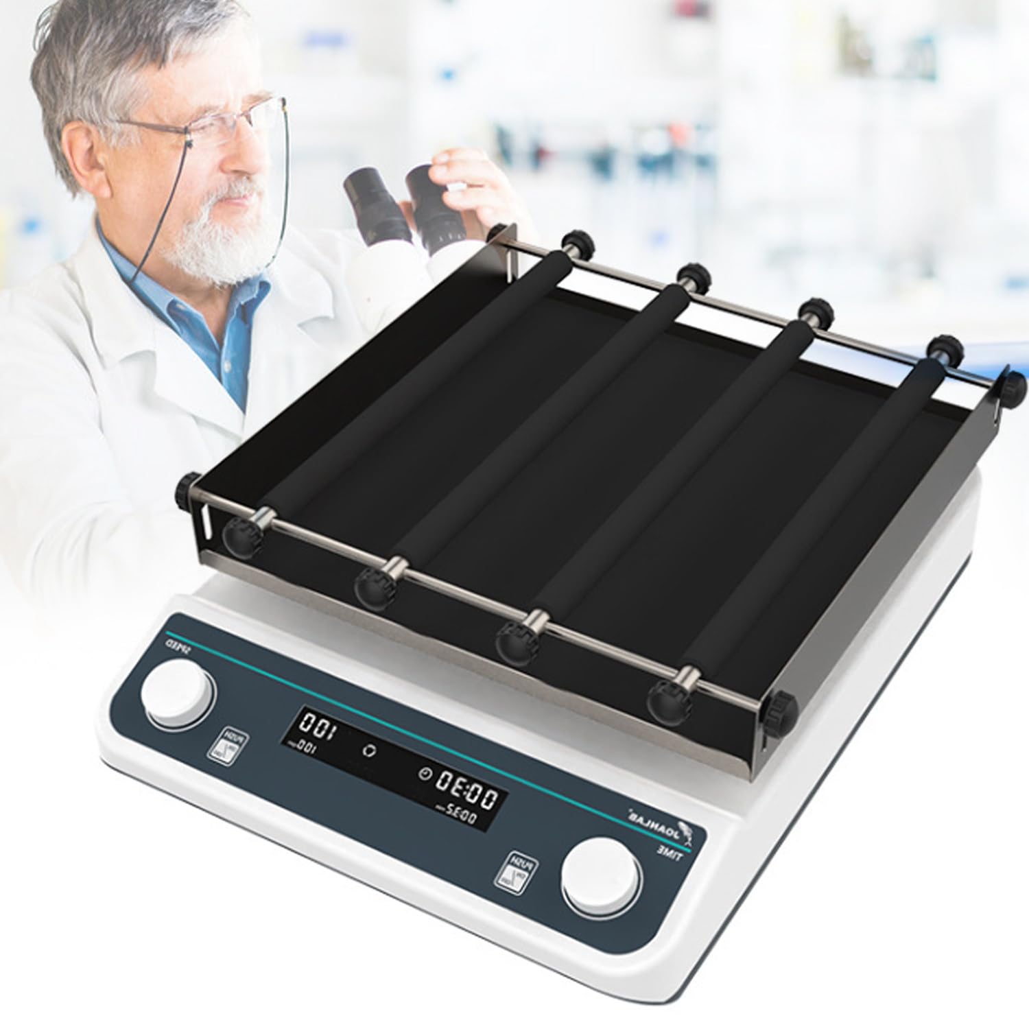 FBJAMZ Digital Lab Orbital Shaker with LED Display,Adjustable Speed Timer for Laboratory Classroom,Horizontal Swing Mixer for Efficient