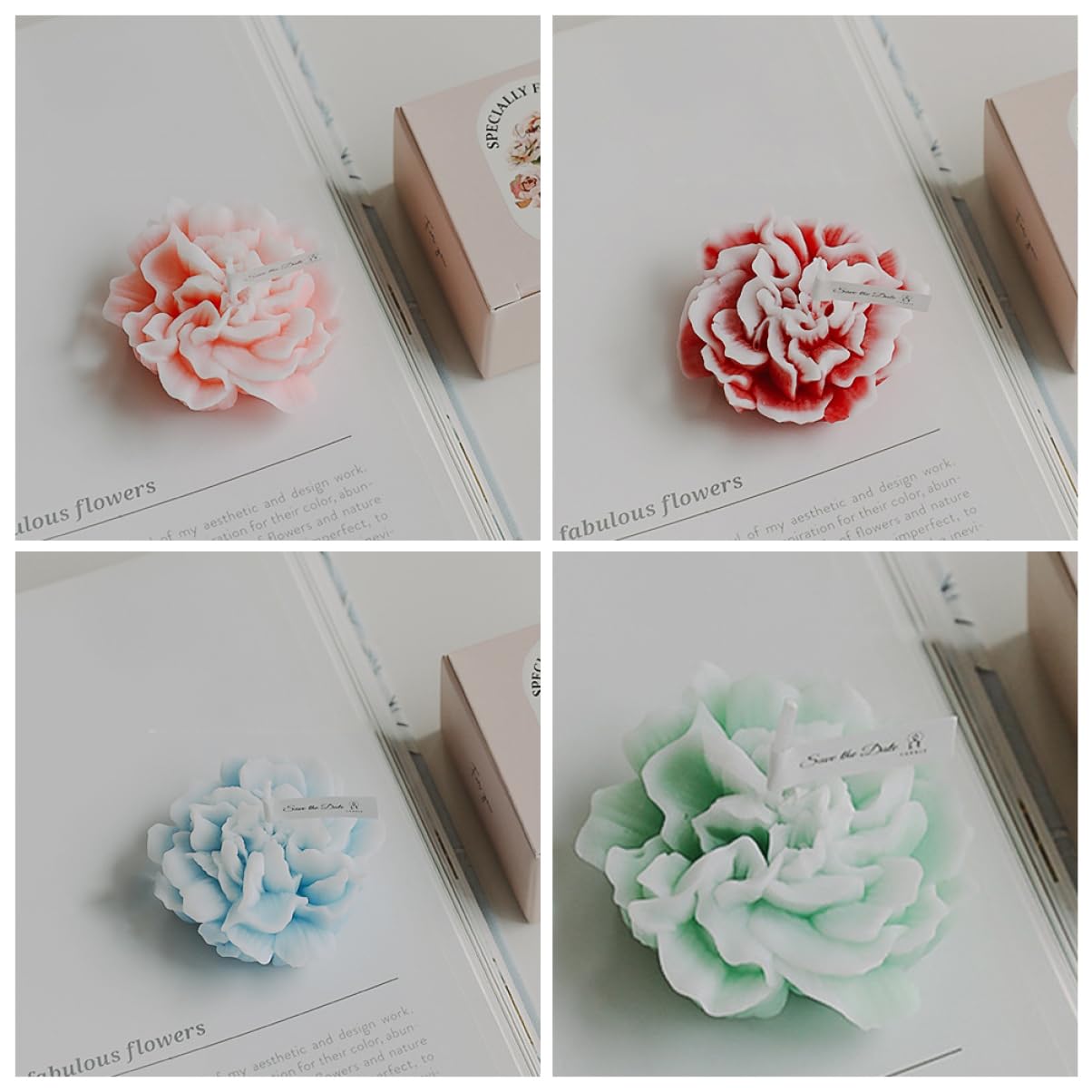 Ciieeo Lot De 4 Bougies Parfumées En Forme De Fleurs Pour La Détente Idéales Pour Les Fêtes La Fête Des Mères 4 Pièces X 4