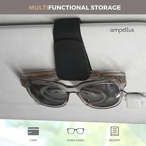 Miniatura 2 de Soporte magnético para gafas de sol de cuero de gamuza, clip colgante para visera de coche, accesorios de coche, Gris