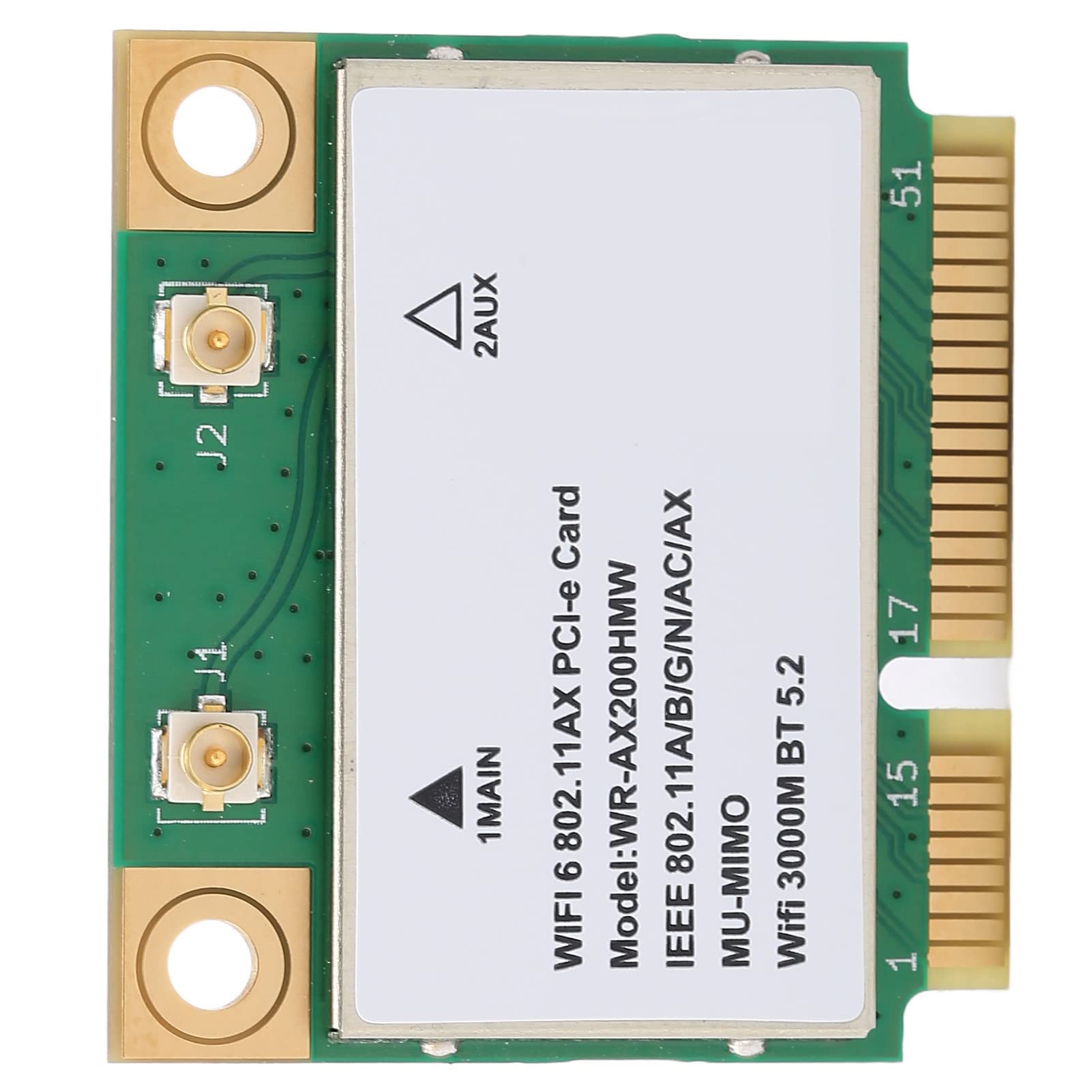 Yunseity AX200HMW WiFi 6 Scheda Wireless Dual Band 802.11 A/B/G/N/AC/AX Half Mini PCI-E Scheda di Rete WiFi Adattatore BT5.2 per PC, Laptop, per WIN10 (64bit)