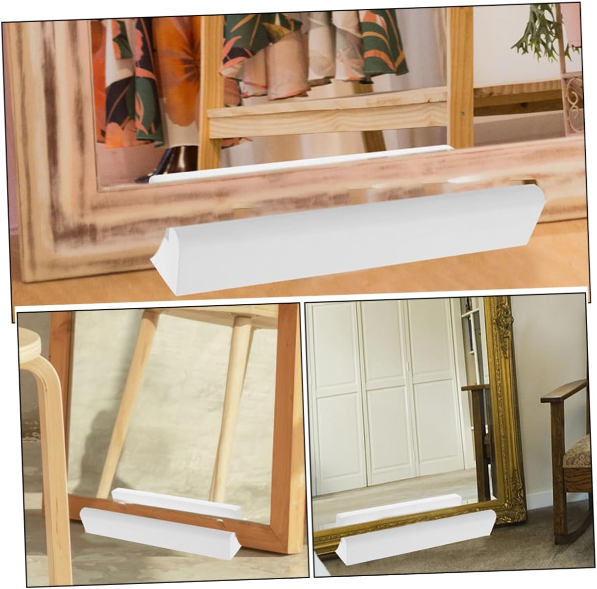 Alipis Elegant Wooden Floor Mirror Stand Skid Base for Bedroom and Bathroom Simple Design Stable Support for Full Body Reflection Versatile Home Decor Display