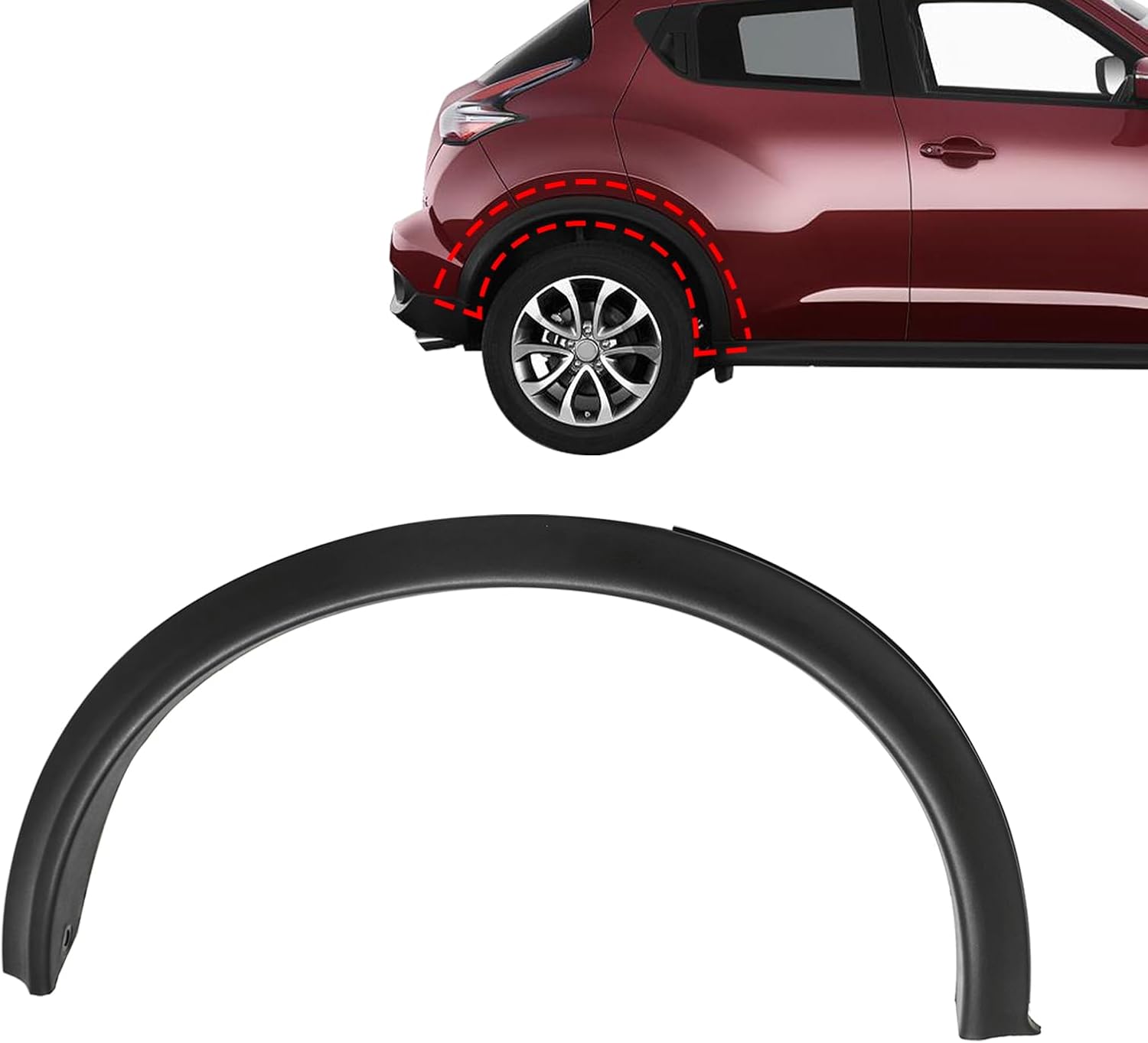 SecosAutoparts Fender Molding Trim, Rear Passenger, Fit for Nissan Juke 2011-2017, 1.6L l4, Replace# 78860-1KA0A, 788601KA0A, Rear Right Side, Fender Flares Wheel Molding