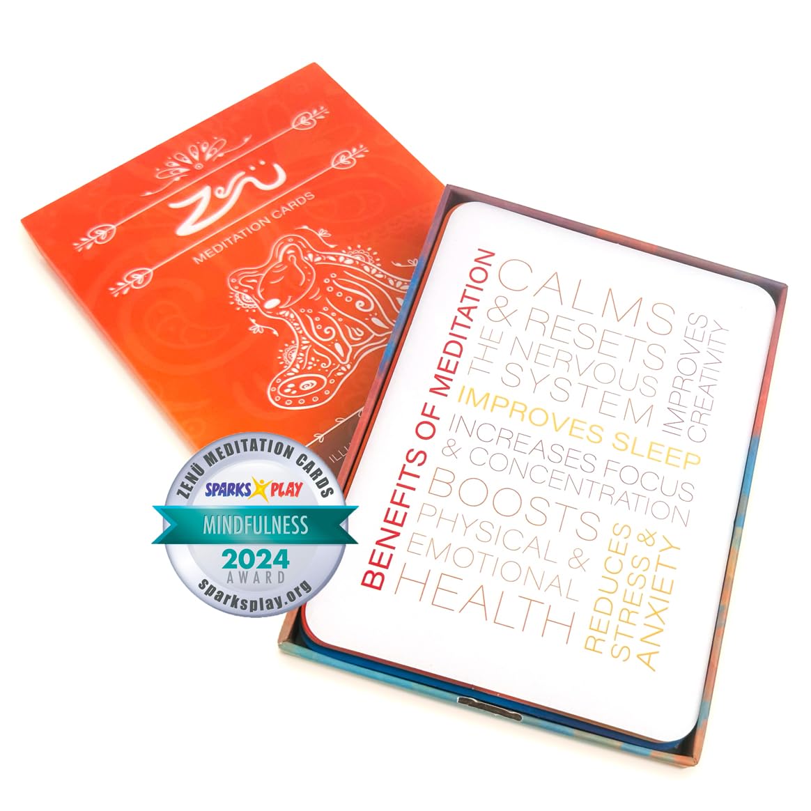 Kids' Mindfulness & Meditation Card Set - 28 Affirmation Cards + 5 Breathing Exercises for Emotional Regulation & Inner Peace | Award-Winning Calm Kit for Children | Ages 3+|