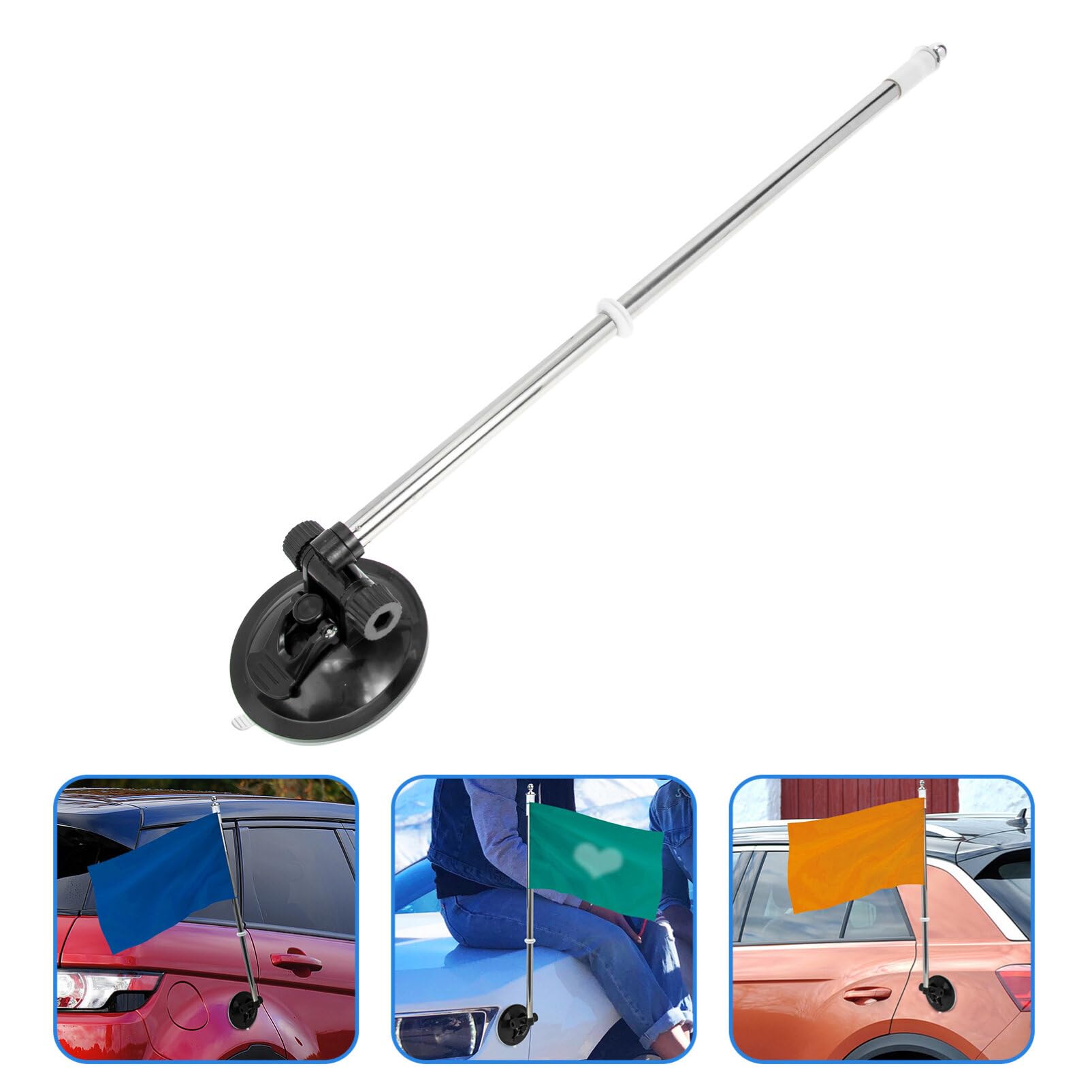 Veemoon Ventouse Porte-Mât Drapeau Extérieur Drapeau Télescopique Mâts De Voiture Porte- De Fenêtre Voiture Windoe Décorations De Voiture Patriotique Support De