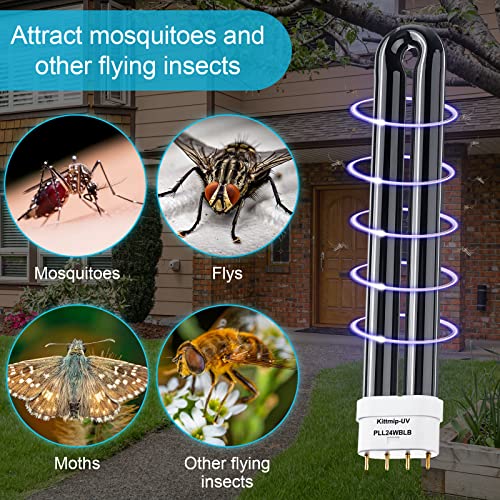2 Pcs B24B Stinger Bug Zapper Replacement Bulbs 24W Black Flag Bug Zapper Bulb Uv Light Ultraviolet Mosquito Killer Lamp Insect Trap Replacement Uv Bulb For Stinger Bk300, Bk310, Bk500 #TOP5