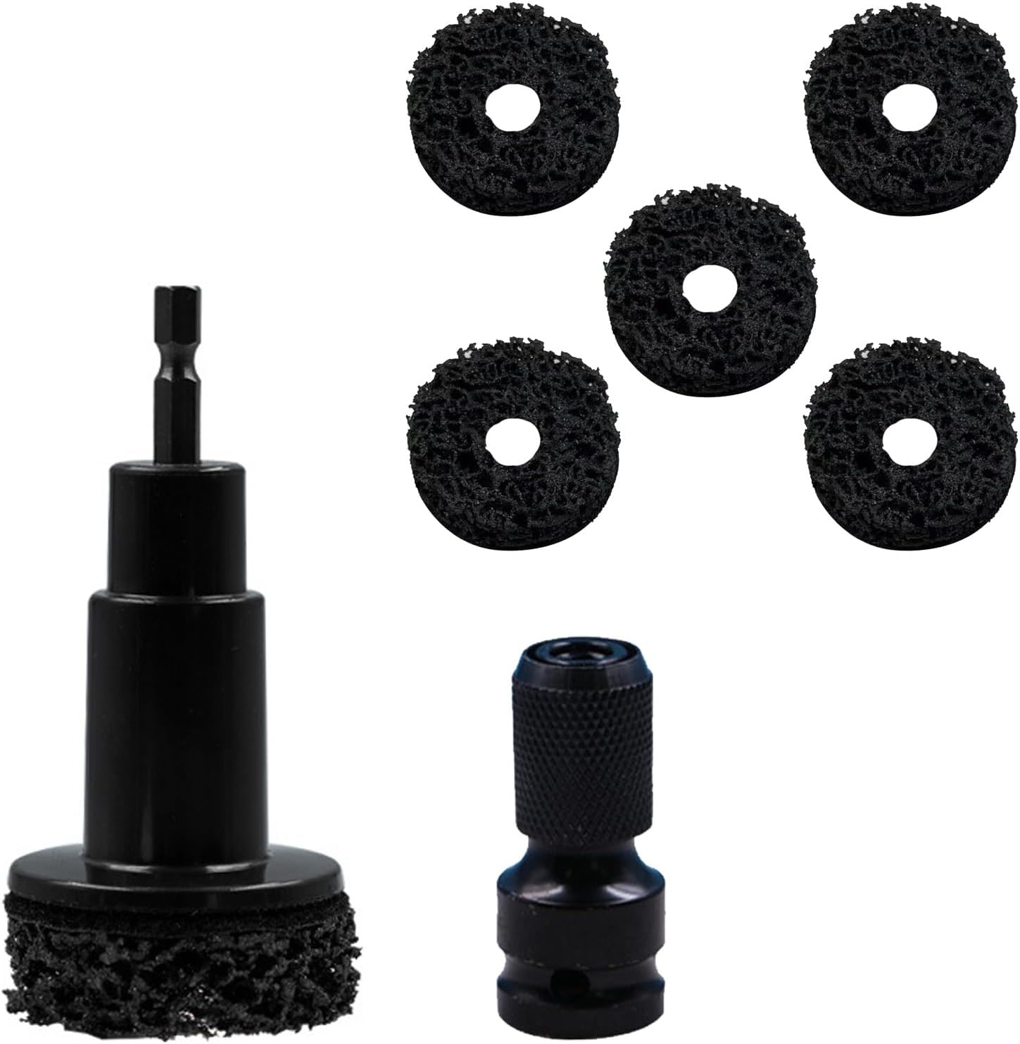 Wheel Hub Cleaning Tool, Brake Hub Cleaning Kit with Drill Adapter Hub Cleaner, Stud Cleaner, Brake Rotor Cleaning Tool, Hub Resurfacing Tool for Automotive Maintenance