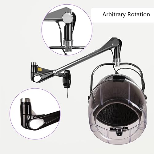 Miniatura 6 de SAMGER S Secador de pelo montado en la pared de 900W 110V para salón, temperatura ajustable 41.0-167.0 °F, temporizador 0-60min, equipo profesional