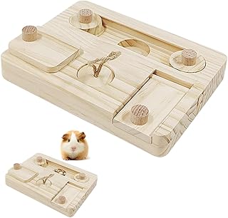 VIVIIHOO Meerschweinchen Zubehoer: 6 In 1 Hamster Holzspielzeug für Futtersuche geeignet, interaktives und sicheres Kleintierspielzeug aus Naturstämmen für Kaninchen, Chinchillas, Hamster und Ratten. product image