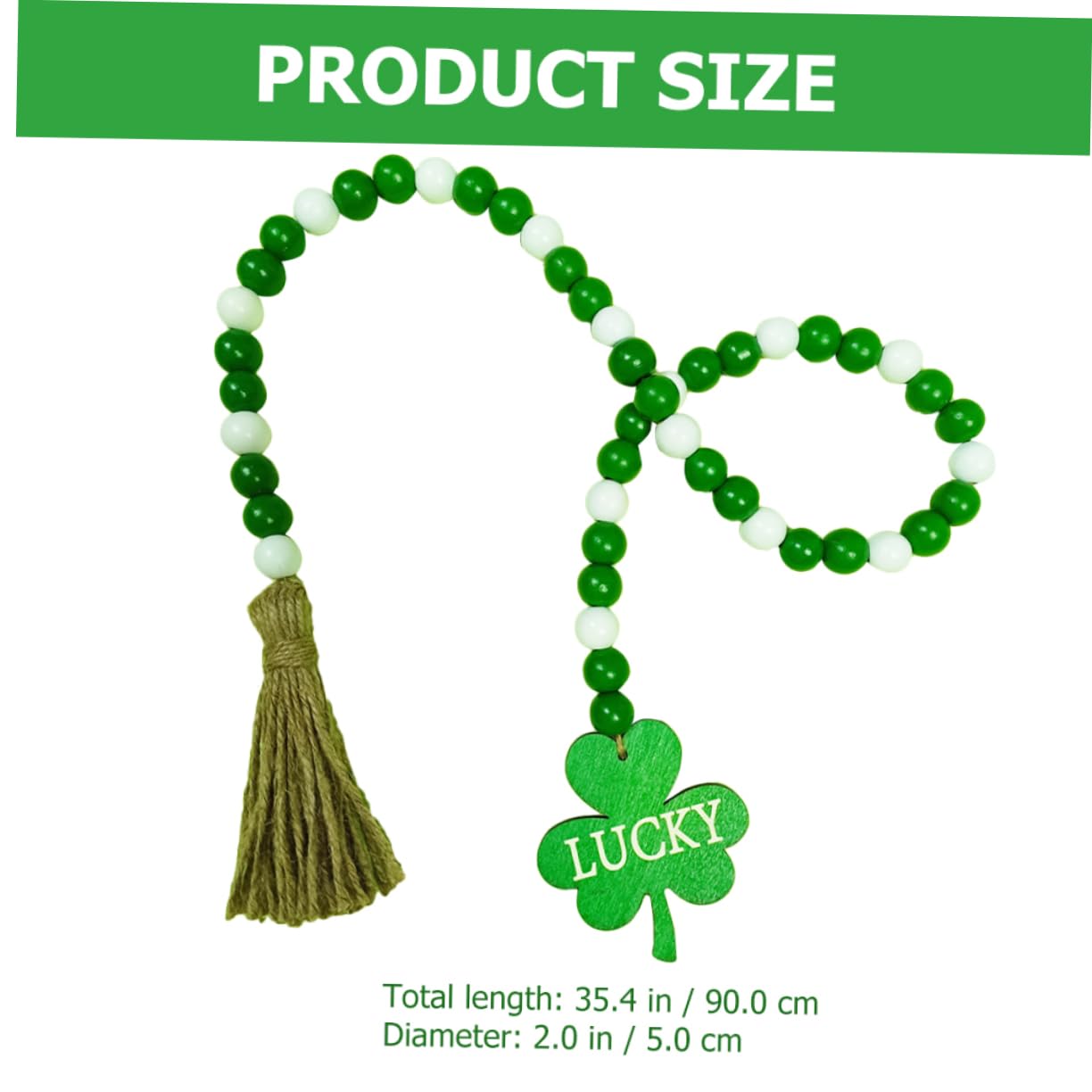 MAGICLULU 5st Klee Quaste Perlen Perlengirlande Girlandendekor Quastengirlande Tag Dekorationen Zum St. Patrick's Day St. Patrick's Day Charms Quastenperlen Hängende Türperlen Holz