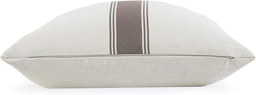 Miniatura 6 de Hofdeco Funda de almohada decorativa moderna y bohemia solamente, para sofá, cama, a rayas, marrón, 18 x 18 pulgadas