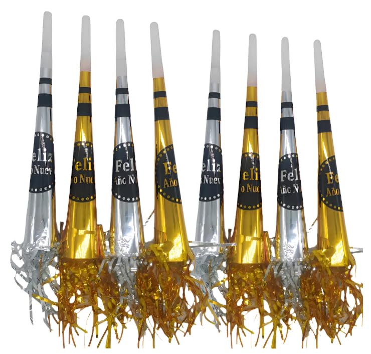 Tienda Oki MÉXICO | Cornetas de Fiesta Feliz Año Nuevo con Boquilla Plástica | Trompetas Ruidosas de...