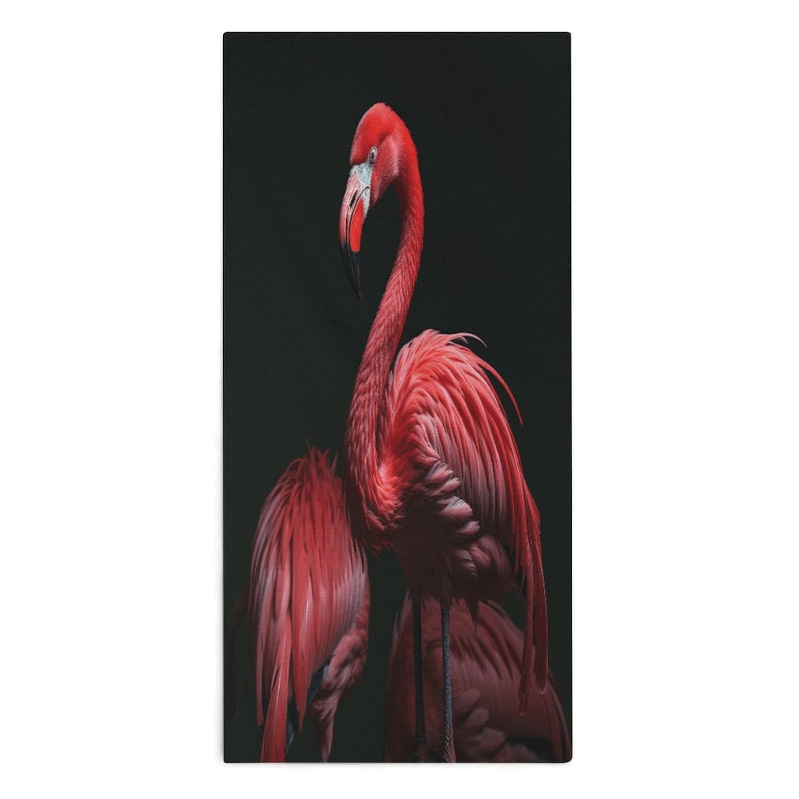Fodpand Style Flamingo Black Background Microfiber Towels, Decorative Bath Towel Soft & Lightweight, Hand Towels Multipurpose Use For Bathroom, Pool, Gym, Spa, And Hotel Use
