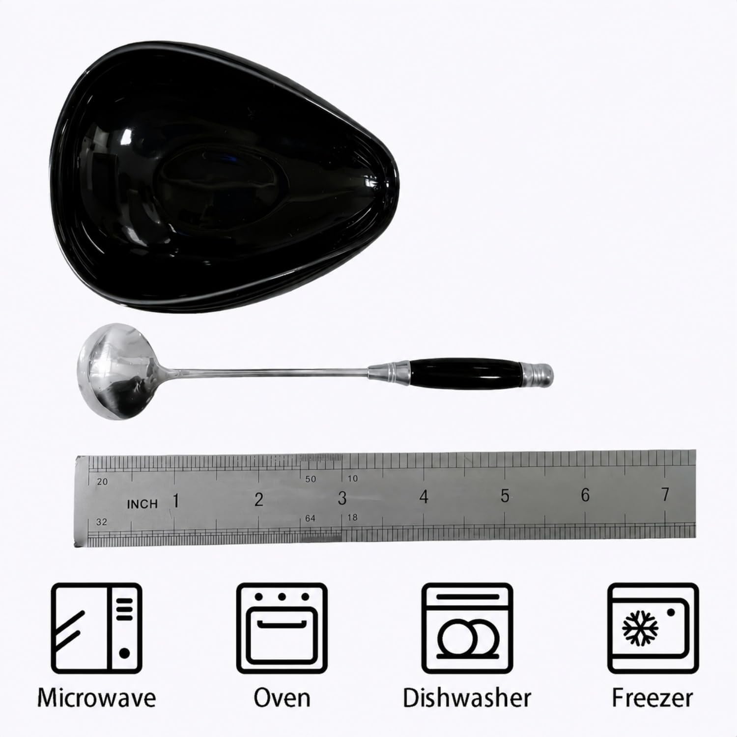 Small Coffee Spoon Rest, Mini Coffee Spoon Holder with Ceramic Handle Spoon for Coffee Station,Teaspoon, Bar Spoon, Coffee Bar Accessories (Black-Sliver)