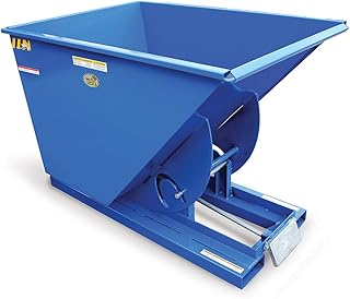 Vestil D-300-LD Steel Light Duty Self Dumping Hopper 3 Cubic Yard 2000 Lb. Capacity Blue