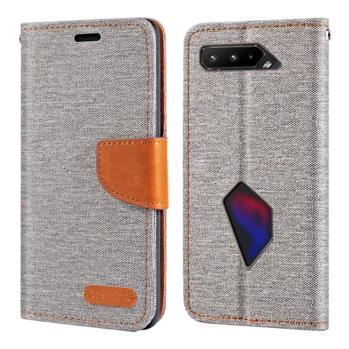 Shantime �I�b�N�X�t�H�[�h�z���蒠�^�P�[�X Asus ROG Phone 5S ZS676KS �Ƃ̌݊������� �ϋv�^�}�O�l�b�g�J�o�[ �J�[�h���[���X�^���h�@�\�t��(�O���[)