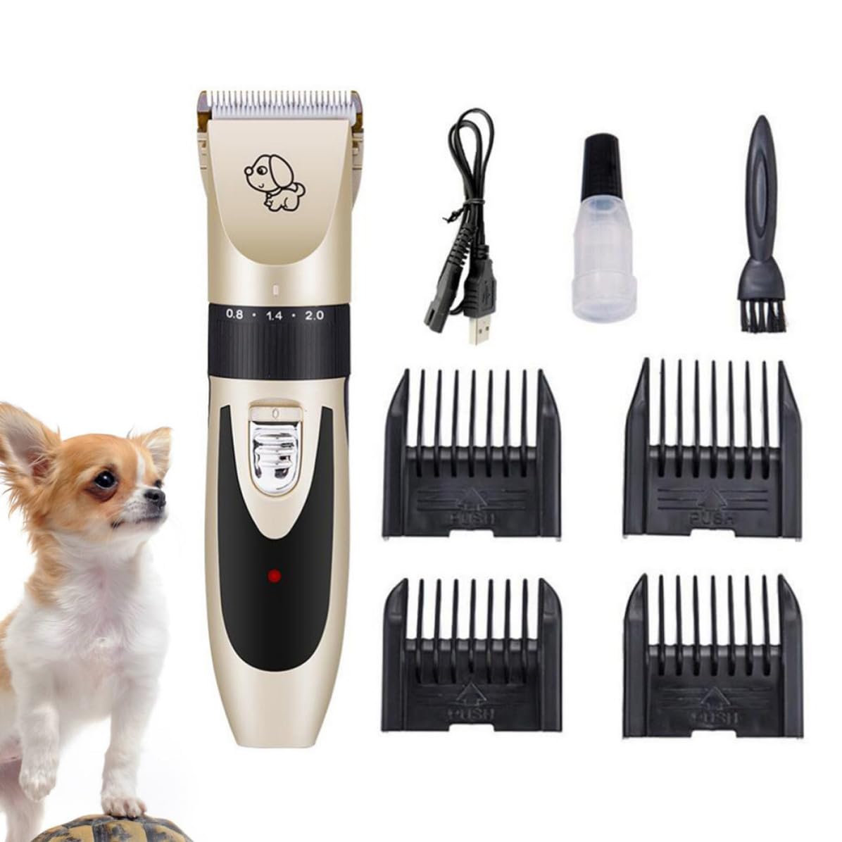 Cortapelos para Perros y Gatos Diseño Ultrasilencioso y Carga Usb, Recortador Eléctrico Profesional para Peluquería de Mascotas Batería de 1200mah y Carcasa Abs