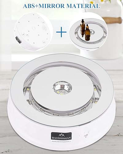 Miniatura 6 de BAOSHISHAN Soporte de exhibición giratorio eléctrico de 8 pulgadas luminoso con luz motorizada plataforma giratoria automática de 360° para exhibir