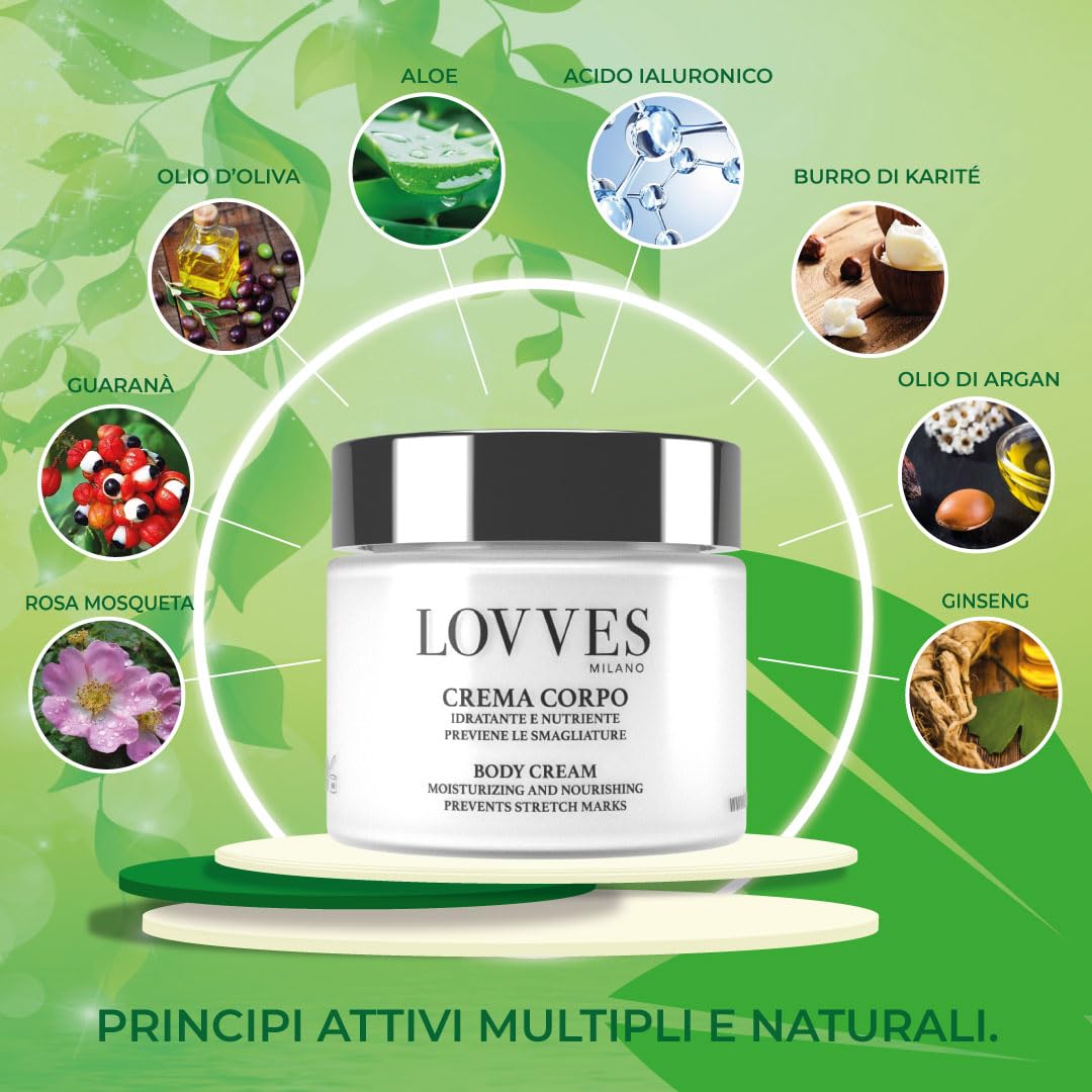 LOVVES Body Cream, High Natural Cosmetics, New Formulation, Nourishing Moisturizer, Prevents Stretch Marks - Image 2
