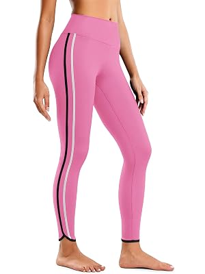 Aoysky Womens Buttery Soft Workout Leggings 25 Side Stripes High Waisted Full Length Yoga Leggings