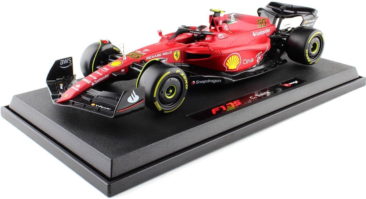 Bburago Formula 1 FERRARI F1-75 (2020) LECLERC WITH HELMET 1:18 Scale Die-Cast Collectible Race Car