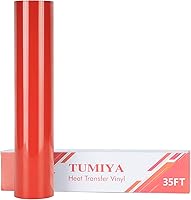 Vista 108 de TUMIYA HTV Heat Transfer Vinyl Rolls - 12" x 30 Ft HTV Vinyl, Black Iron on Vinyl DIY Design for T-Shirt (Black)