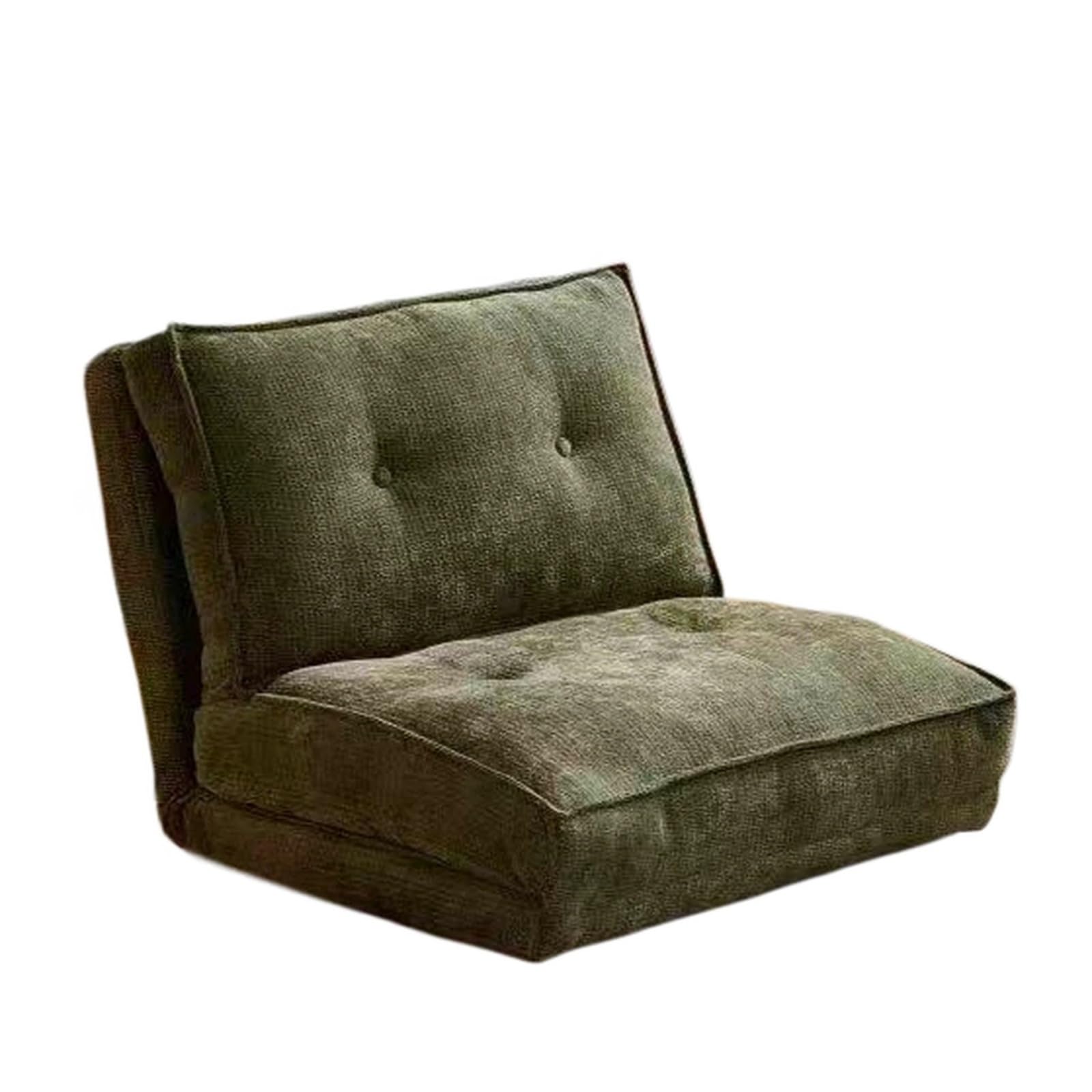 WQQYU6HKF sofa chair Folding Lazy Sofa Small Bed for Napping Reclining Lounge Chair with Backrest living room chair(Green,Small)