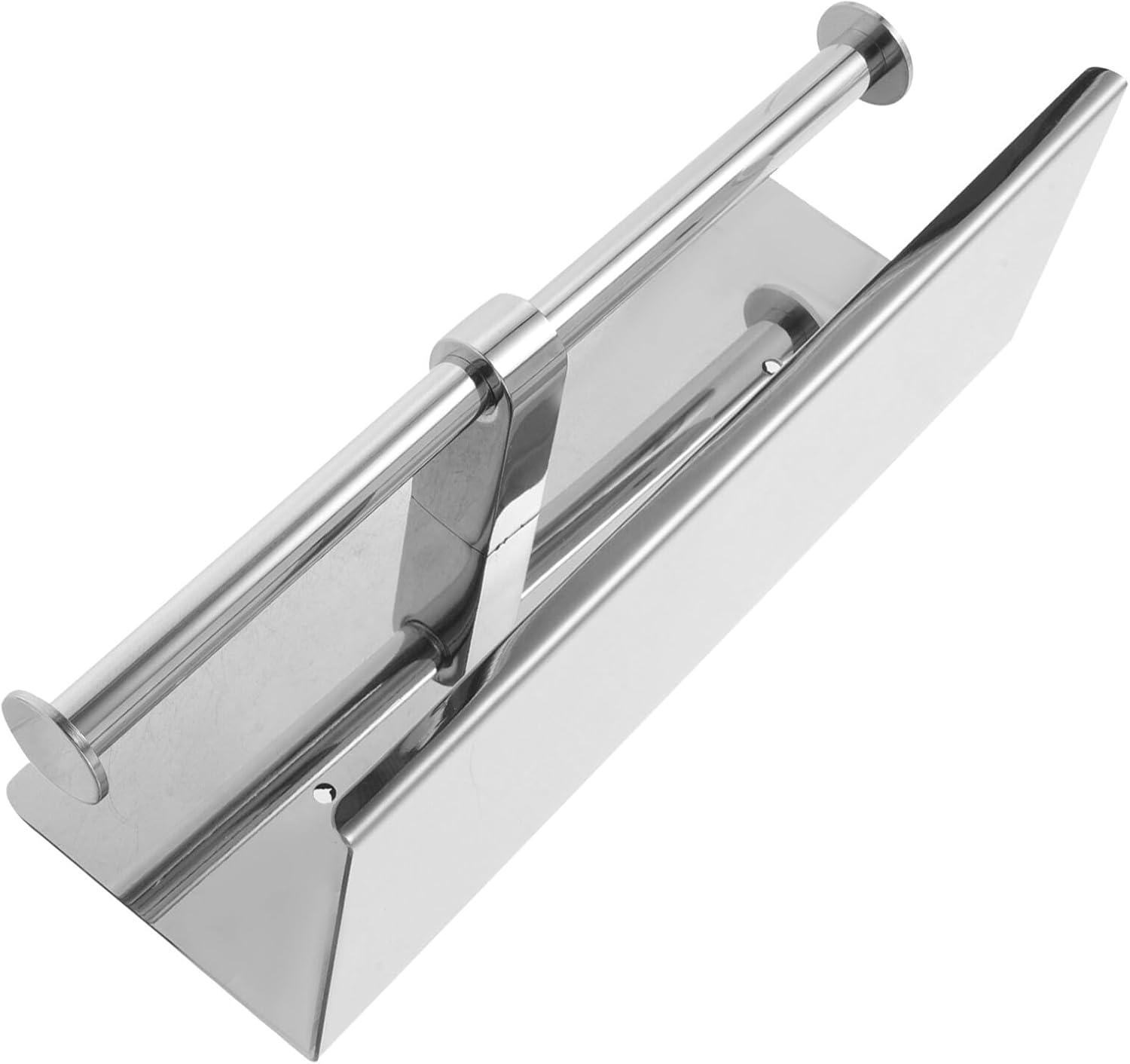 Stainless Steel Tissue Holder with Phone Storage Shelf, 304 Bathroom Paper Roll Dispenser Wall Mounted, Toilet Paper Holder for Hotels and Restrooms with Installation Accessories