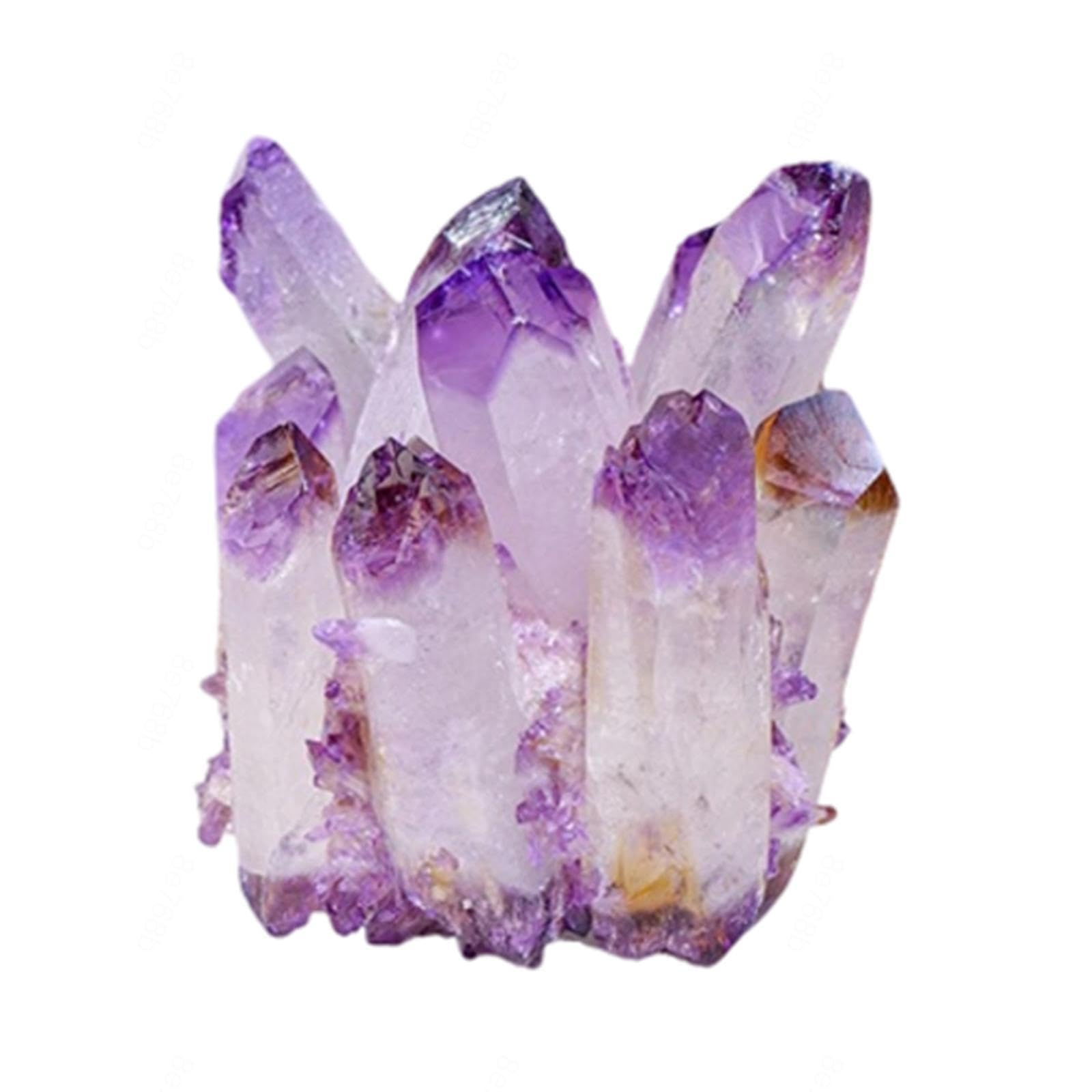 AUOQKQUT Crystal Stones Amethyst Quartz Cluster, High Rock Geode Stone for, Yoga,Spiritual Decorative Gemstones,600-700g