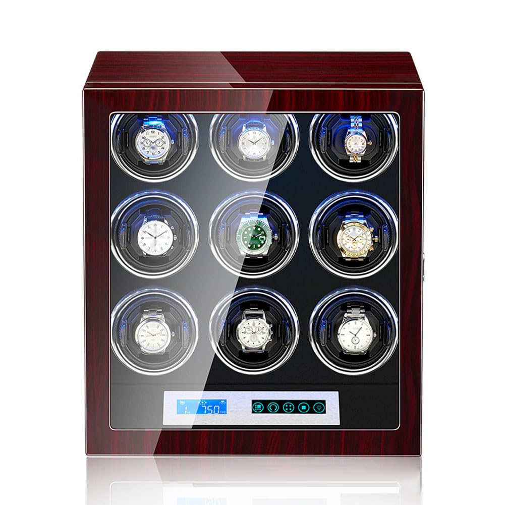 Hgtrh 9 Winding Slot Watch Winder, Watch Winders For Automatic Watches Rotating Watch Box Watch Shaker Watch Spinner