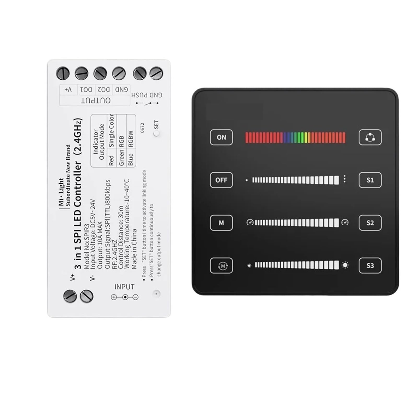 XJEDFTOZD SPI LED Controller 3 in 1 (Single Color+RGB+RGBW) B6 2.4G SPI Panel C6 Remote for WS2811 WS2812B WS2815 LED Strip 5-24V(SPIR3 and B6)